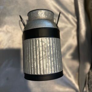 Metallic Milk Can with Black Accents